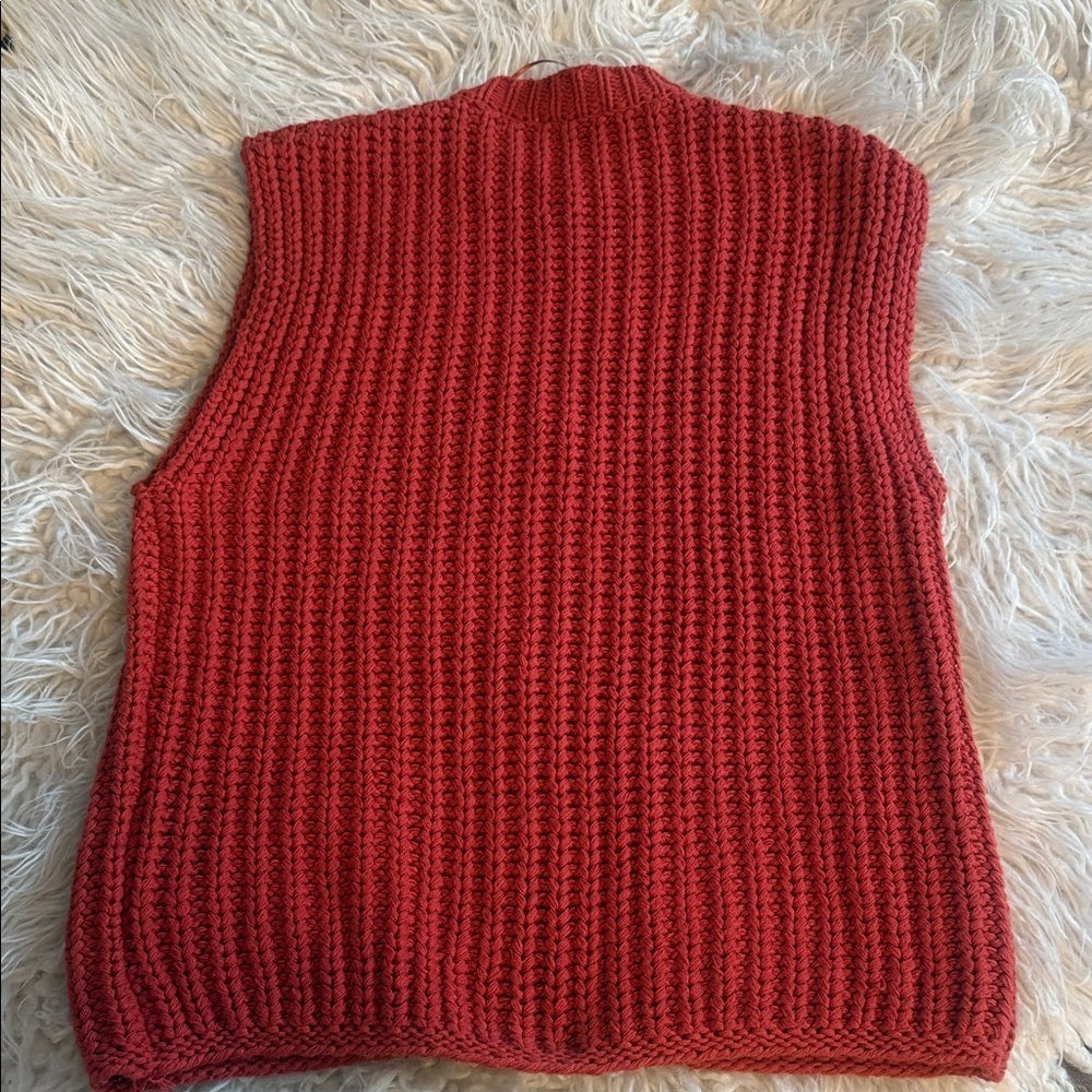 Vici Red Button Down Knit Top - Picture 4 of 5